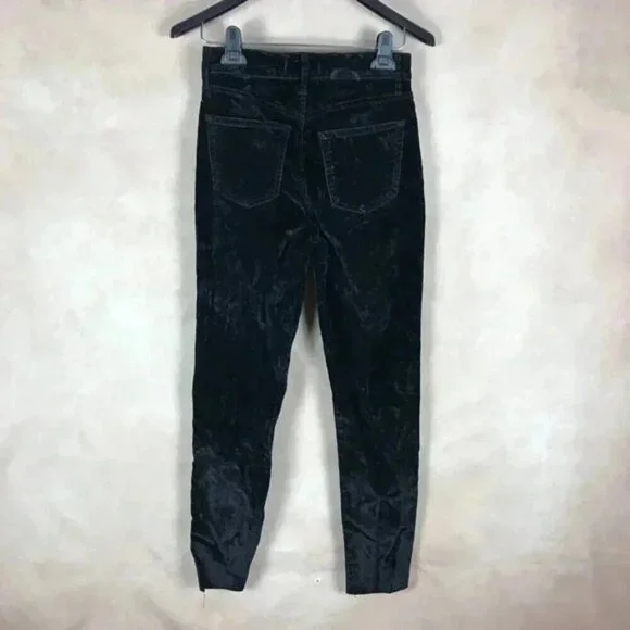 FREE PEOPLE Black Velvet Skinny Jeans Size 26 - Picture 9 of 12